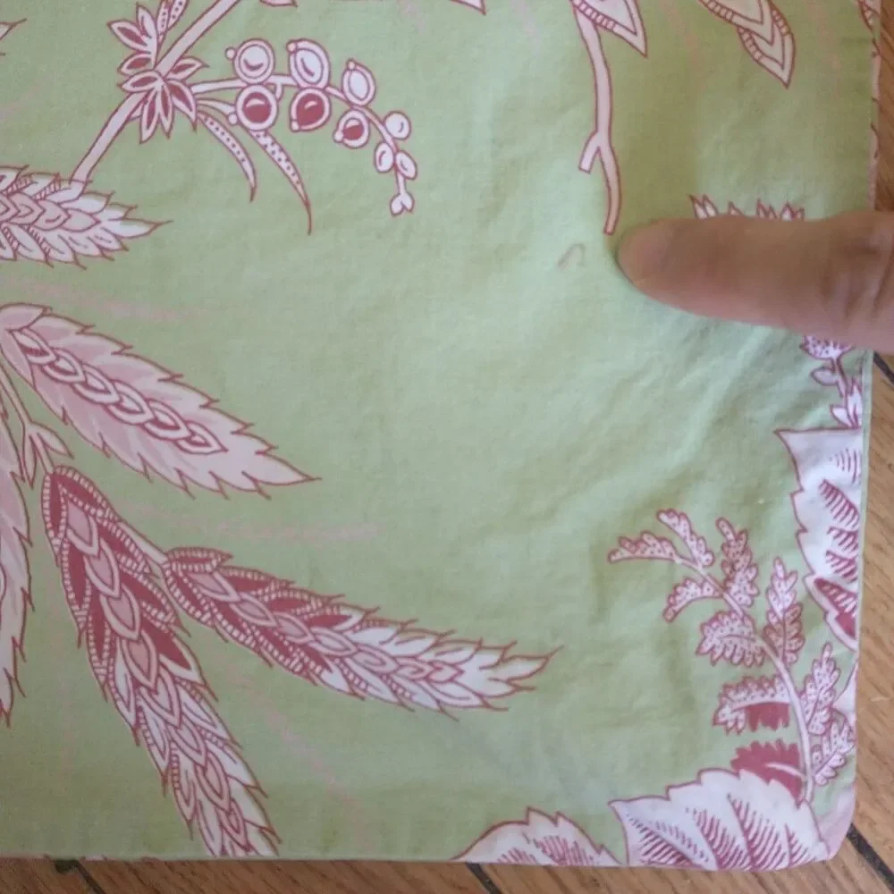 Pottery Barn Twin Duvet Cover Green Pink Floral Cotton Upcycle Crafters Diy